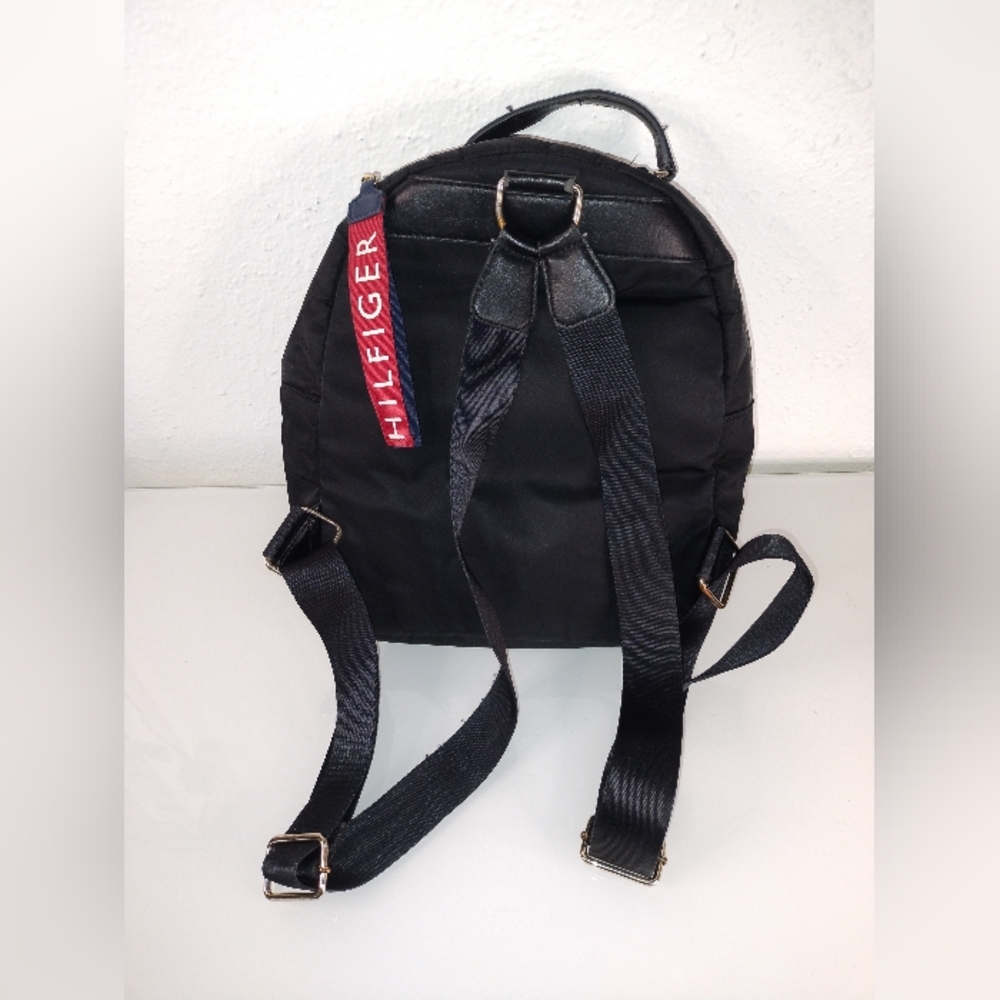 Tommy Hilfiger Black Backpack with Red Tag/Gold Zippers-See Photos For Size